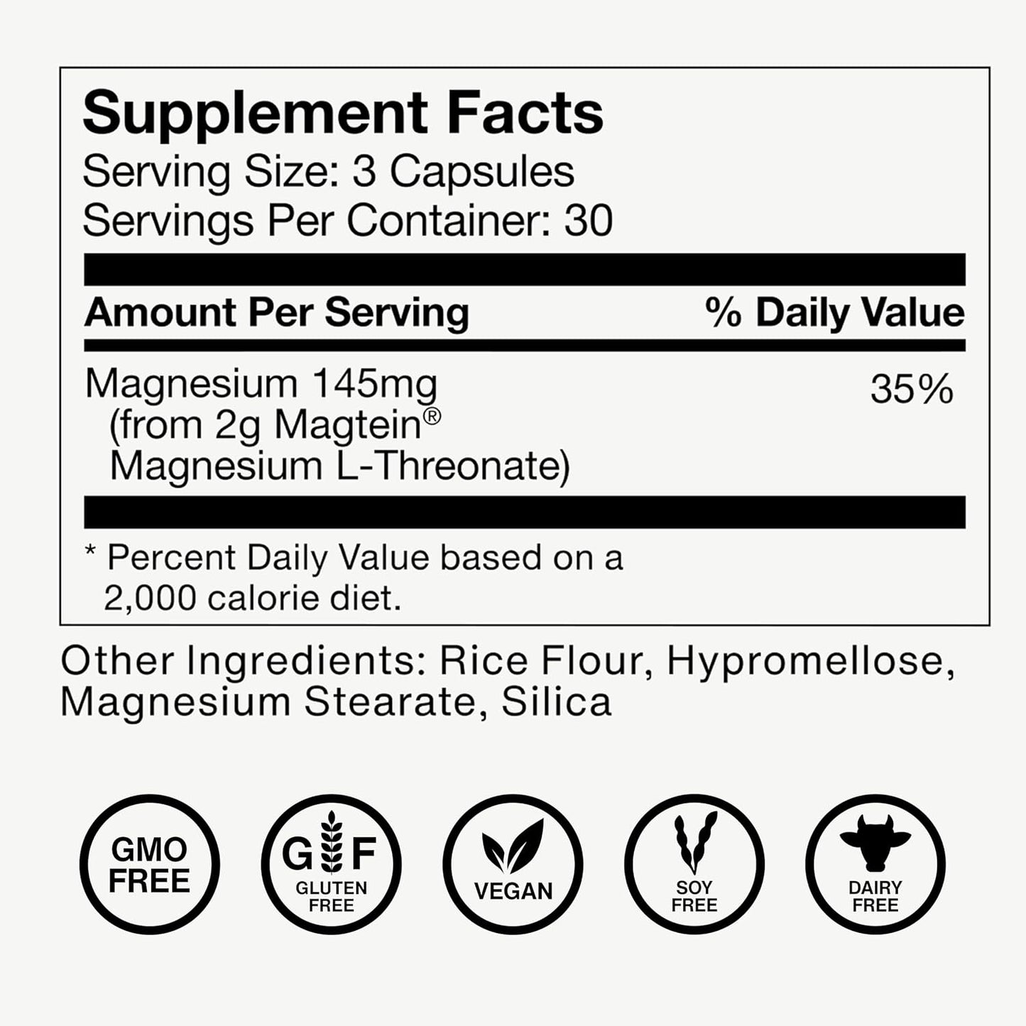 Momentous Magtein Magnesium L-Threonate, Cognitive Health Supplement, 145mg